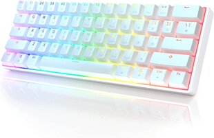 Mehaaniline mänguklaviatuur HK Gaming GK61, Gateron Optical Blue lülitid, QWERTY, valge цена и информация | Клавиатуры | kaup24.ee