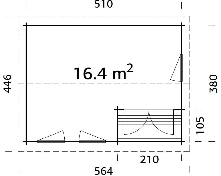 Aiamaja Susanna 16,4m² цена и информация | Kuurid ja aiamajad | kaup24.ee