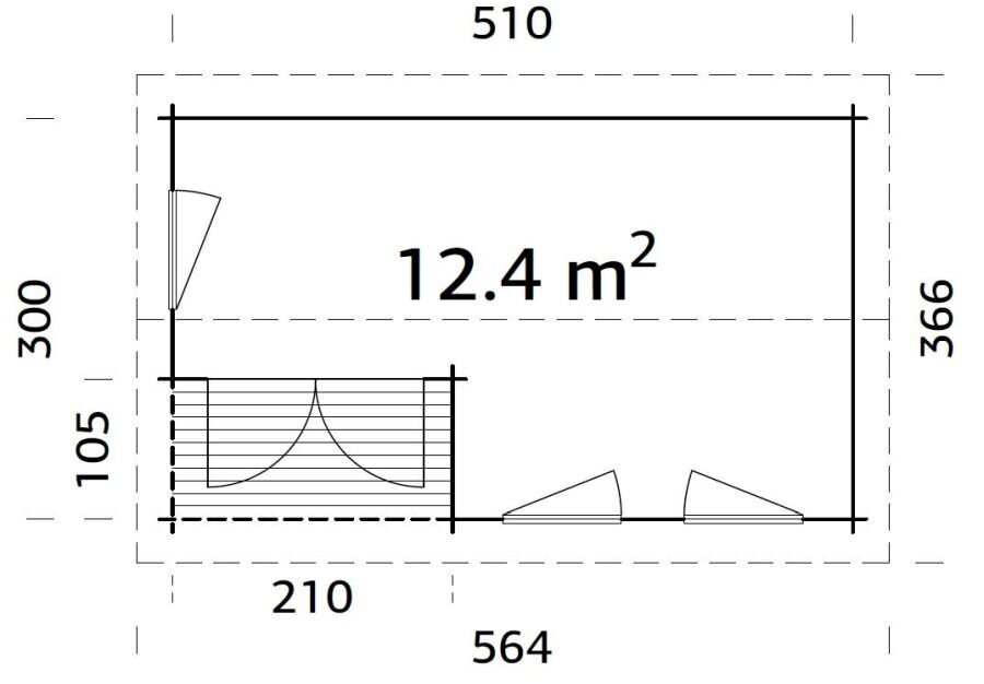 Aiamaja Susanna 12,4 m² цена и информация | Kuurid ja aiamajad | kaup24.ee