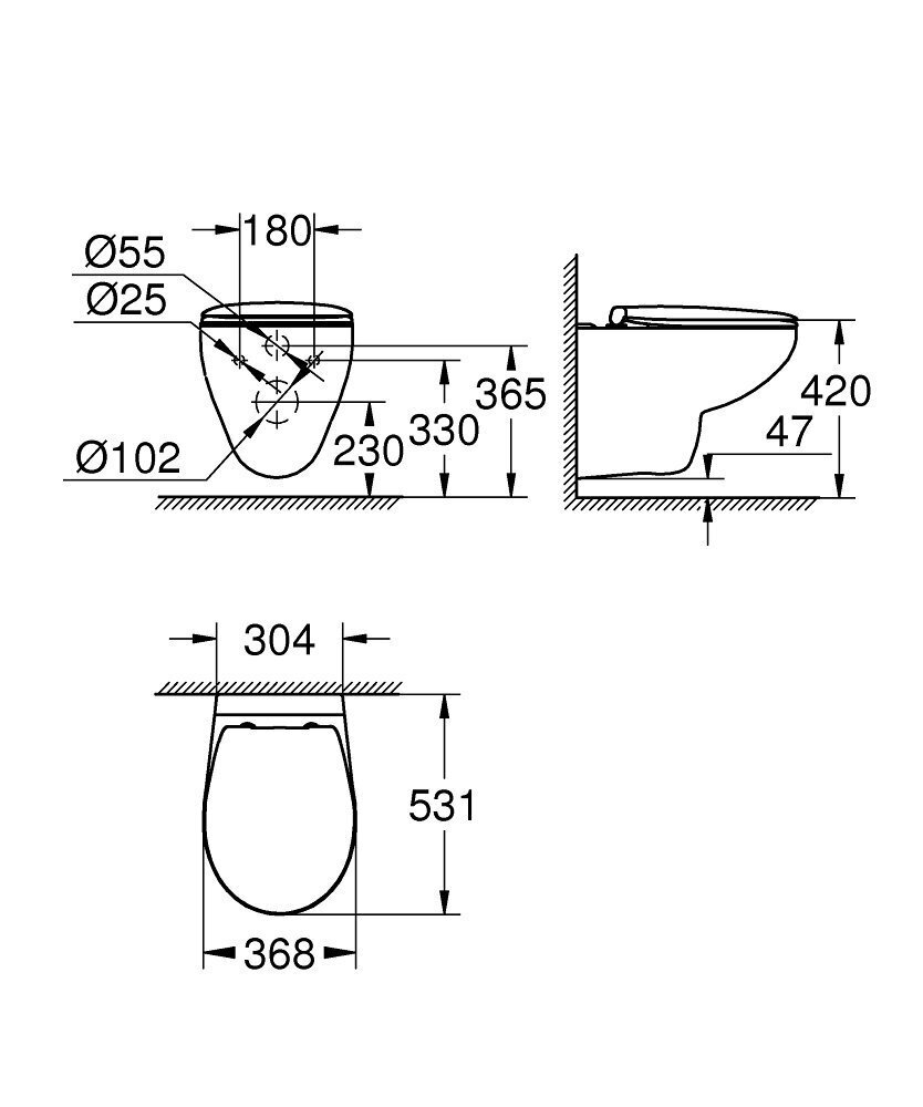 WC komplekt Grohe BAU: WC varjatud raam + Grohe Rimless WC-pott + nupp + aeglaselt sulguv kaas, 39499000 hind ja info | WС-potid | kaup24.ee