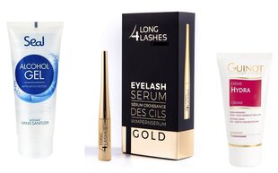 Ripsmete kasvu soodustav seerum AA Long 4 Lashes Eyelash Serums GOLD 4ml + kätegeel Guinot Näokreem + (komplekt) hind ja info | Näokreemid | kaup24.ee