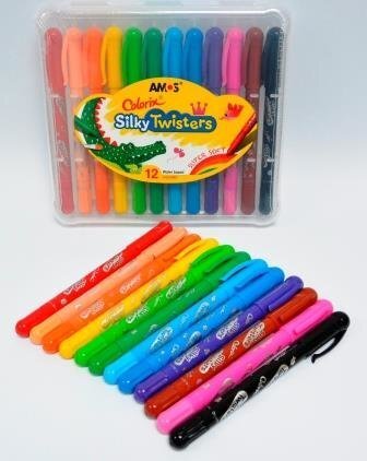 Värvilised pliiatsid Colorix Twister 3in1, 12 tk. цена и информация | Kunstitarbed, voolimise tarvikud | kaup24.ee