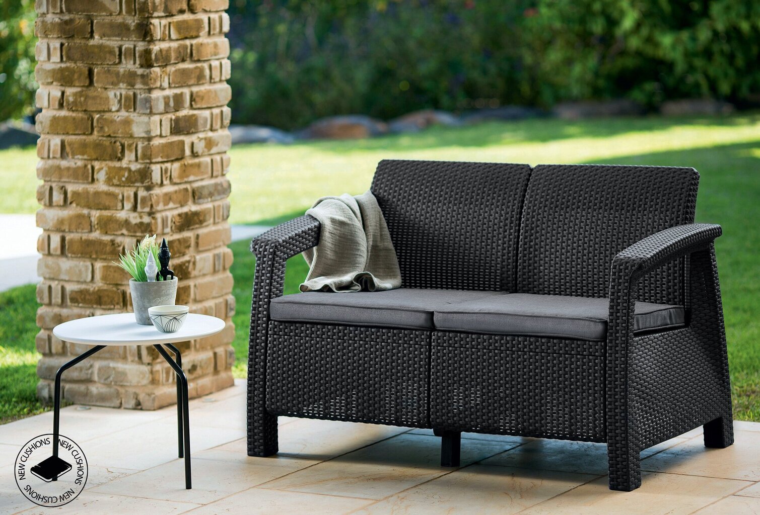 Aiadiivan Corfu Love Seat, pruun hind ja info | Aiatoolid | kaup24.ee