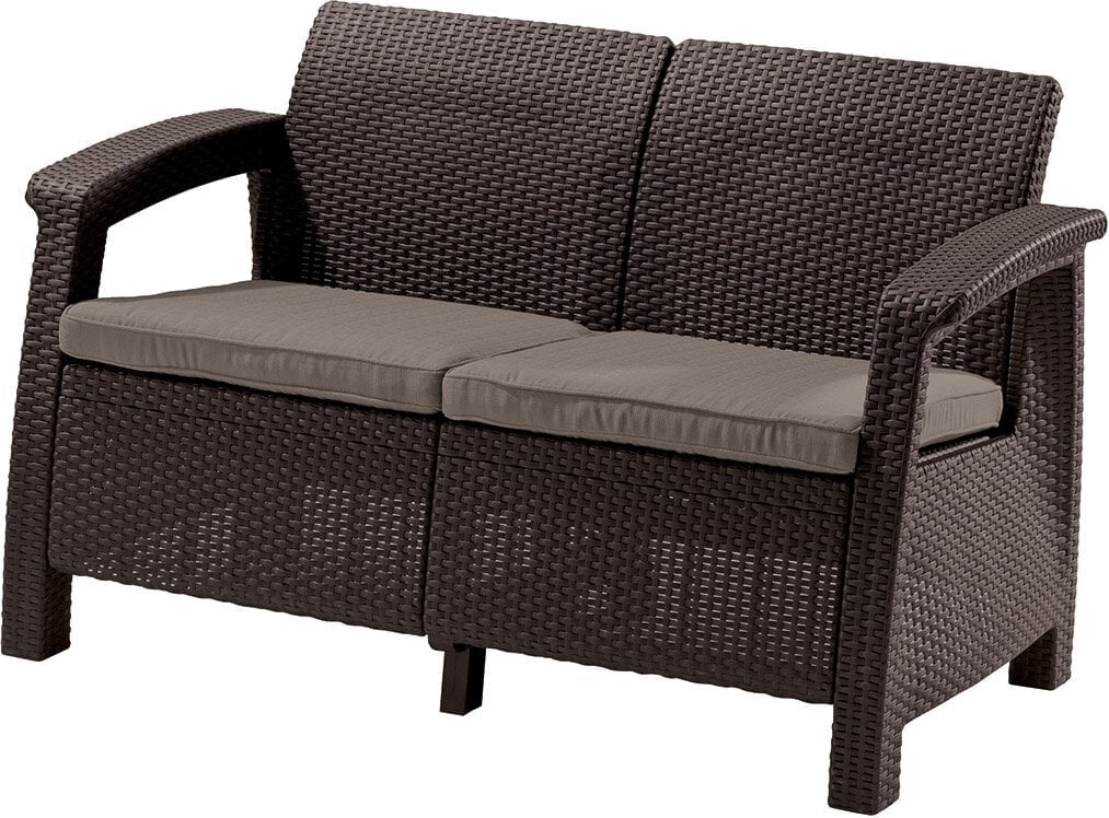 Aiadiivan Corfu Love Seat, pruun hind ja info | Aiatoolid | kaup24.ee