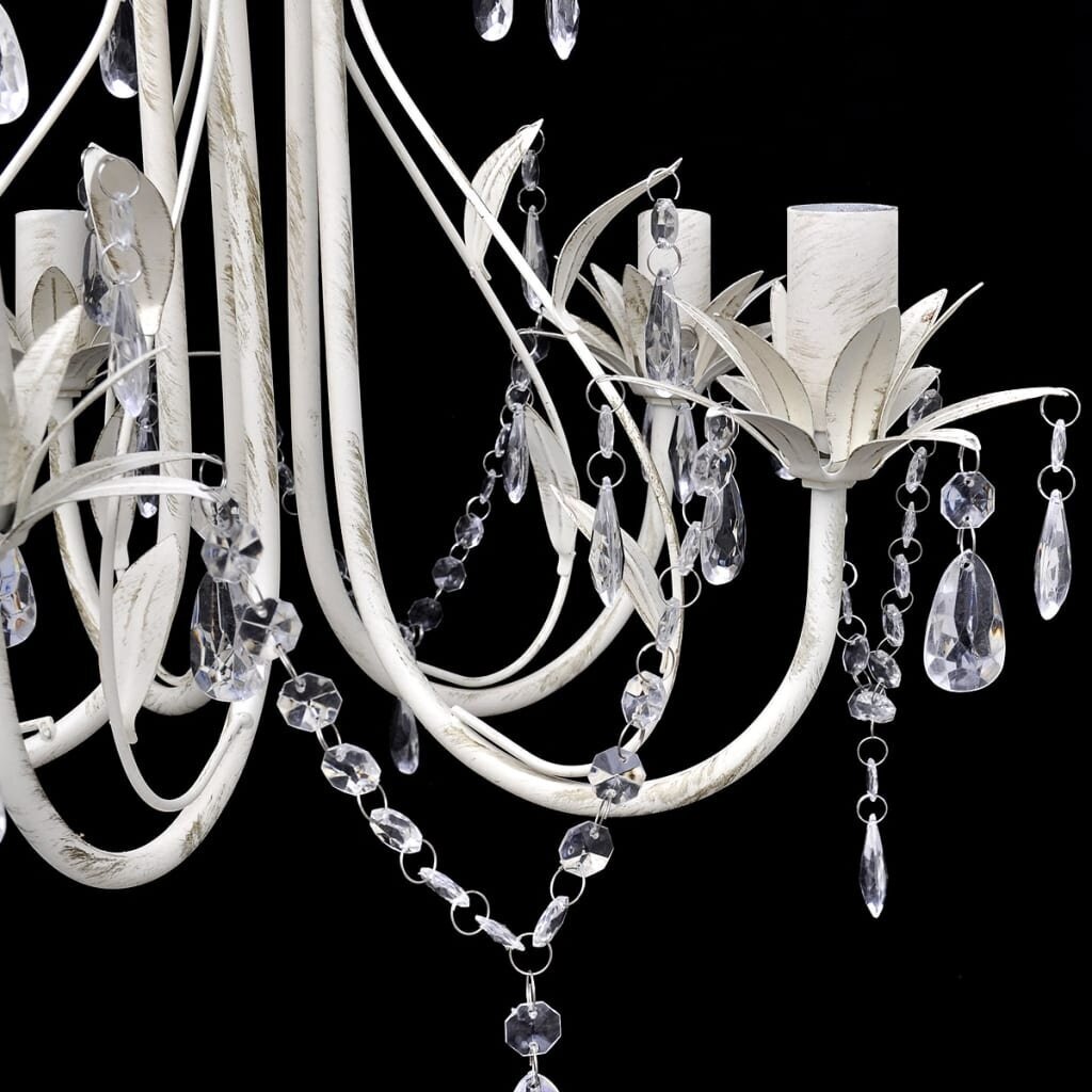 Elegantne kristallidega lühter valge 5 pirnipesaga hind ja info | Rippvalgustid | kaup24.ee