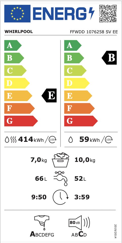 Whirlpool FFWDD 1076258 SV EE hind ja info | Pesumasinad | kaup24.ee