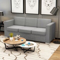 Трехместный тканевый диван, светло-серый цена и информация | Диваны | kaup24.ee