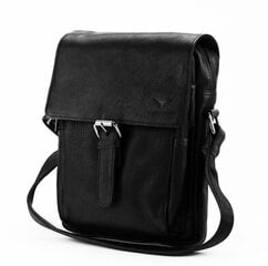 Мужская сумочка из натуральной кожи Money Kepper, черная цена и информация | Мужские сумки | kaup24.ee