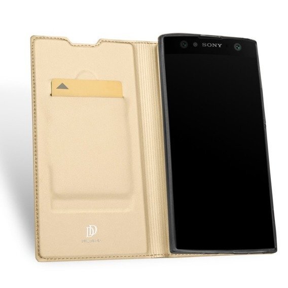 Klapiga kaitseümbris Dux Ducis Premium Magnet Case, sobib Sony Xperia XA2, kuldne hind ja info | Telefoni kaaned, ümbrised | kaup24.ee