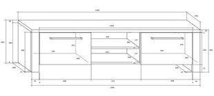 TV laud Helix, tamm/valge hind ja info | TV alused | kaup24.ee