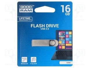 Mälupulk GOODRAM - UUN2 16GB Silver USB2.0 hind ja info | Mälupulgad | kaup24.ee