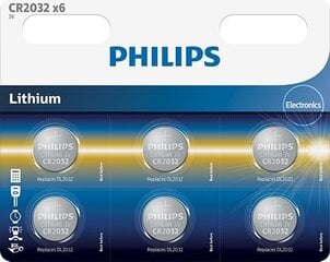 Philips CR2032P6/01B цена и информация | Аккумуляторы, батарейки | kaup24.ee