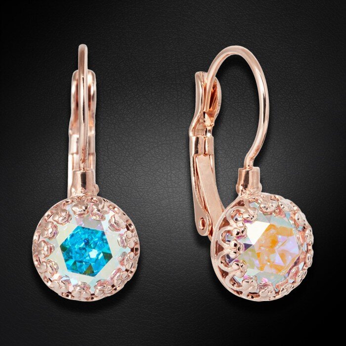 Naiste kõrvarõngad Diamond Sky „Vintage (Aurora Borealis)" koos Preciosa kristallidega DS02A456 hind ja info | Kõrvarõngad | kaup24.ee