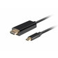 USB C - HDMI kabelis Lanberg CA-CMHD-10CU-0018-BK hind ja info | Kaablid ja juhtmed | kaup24.ee