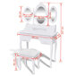 Tualettlaud 3 peegli ja tooliga valge hind ja info | Tualettlauad | kaup24.ee