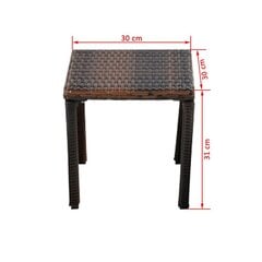 Комплект из шезлонгов и столика, коричневый цена и информация | Шезлонги | kaup24.ee