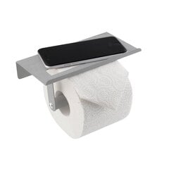 Держатель для туалетной бумаги с полочкой Axentia, серебристый цена и информация | Аксессуары для ванной комнаты | kaup24.ee