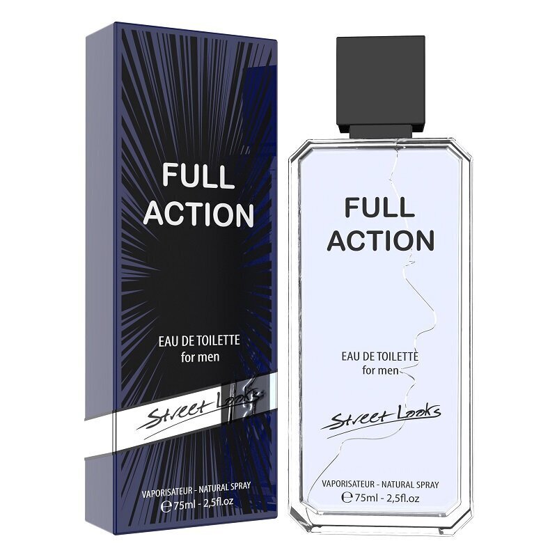 Tualettvesi Street Looks Full Action EDT meestele, 75 ml цена и информация | Meeste parfüümid | kaup24.ee