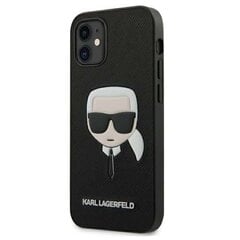 Karl Lagerfeld Saffiano Ikonik Karl's Head telefonile iPhone 12 Mini, must hind ja info | Telefoni kaaned, ümbrised | kaup24.ee