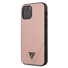 Guess Saffiano V – ümbris, telefonile iPhone 12 / iPhone 12 Pro, roosa цена и информация | Чехлы для телефонов | kaup24.ee