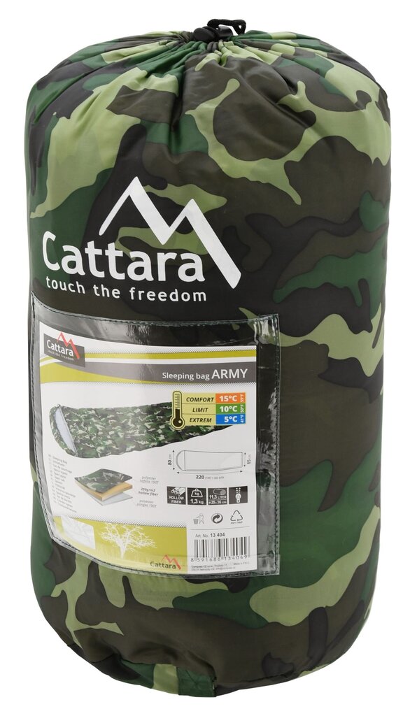 Magamiskott Cattara Army +5 °C hind ja info | Magamiskotid | kaup24.ee