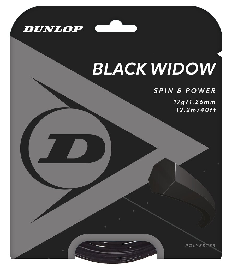 Tennisereketi keeled Dunlop Black Widow 17G/ 1.26mm/12m цена и информация | Välitennise tooted | kaup24.ee