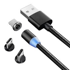 Магнитный кабель 3 в 1 Usb-C, Micro USB, Lightning цена и информация | Кабели для телефонов | kaup24.ee