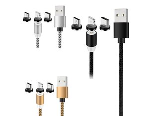 Магнитный кабель 3 в 1 Usb-C, Micro USB, Lightning цена и информация | Кабели для телефонов | kaup24.ee