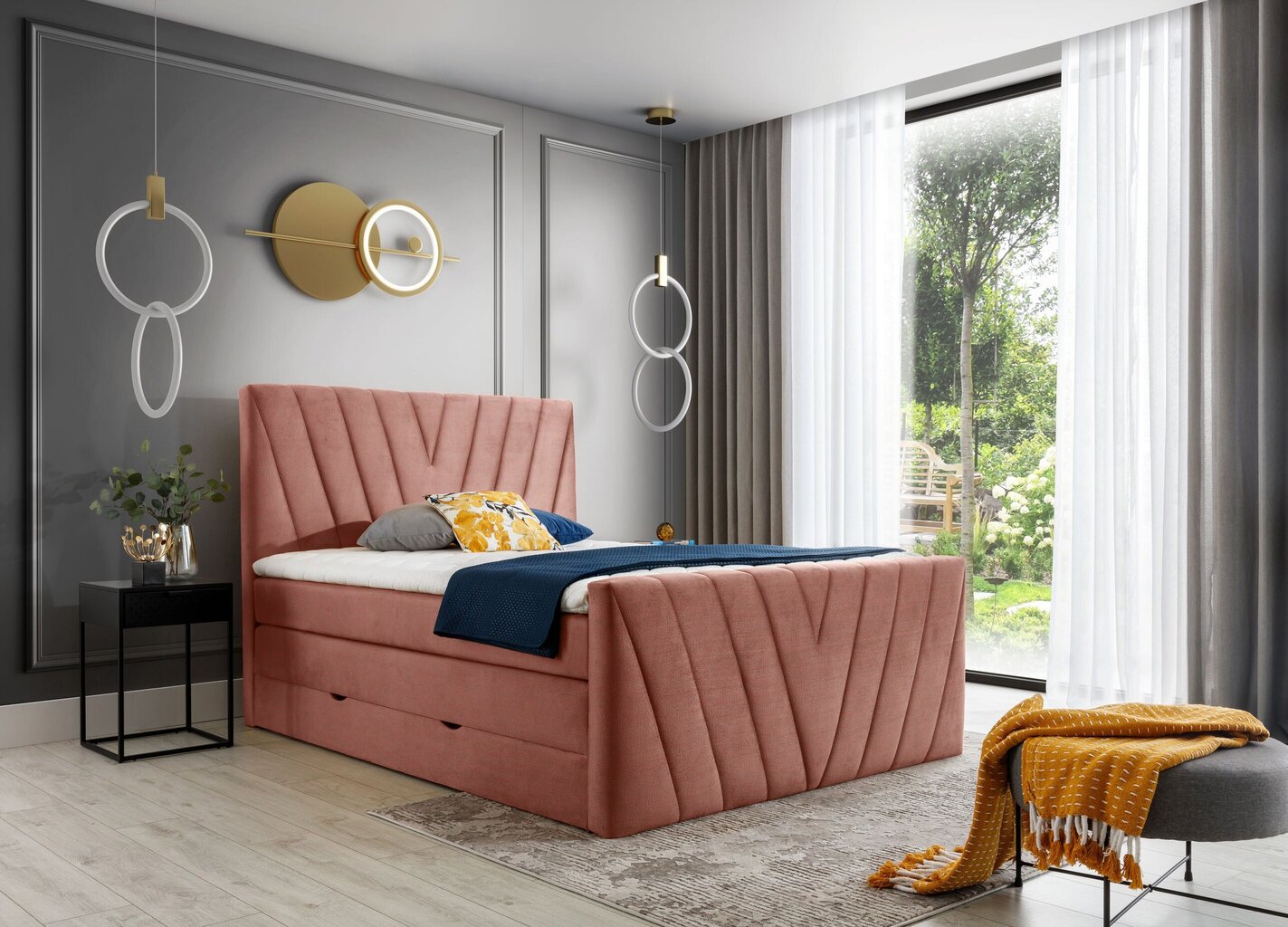 Voodi NORE Candice Nube 24, 180x200 cm, roosa hind ja info | Voodid | kaup24.ee