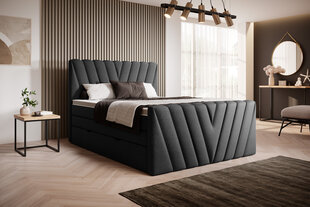 Кровать NORE Candice Flores 10, 160x200 см, черный цвет цена и информация | Кровати | kaup24.ee