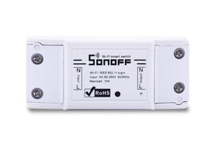 Sonoff 1-kanaliline nutirelee WiFi - 230VAC 2200W цена и информация | Системы безопасности, контроллеры | kaup24.ee