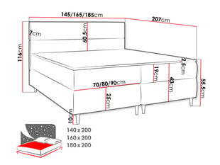 Kontinentaalvoodi SIVESO-Itaka 27-140x200 cm цена и информация | Кровати | kaup24.ee