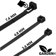 GARDENIX Kaabliside, mustad, 4.8 mm x 160 mm, 100 tk. цена и информация | Инструменты крепления | kaup24.ee