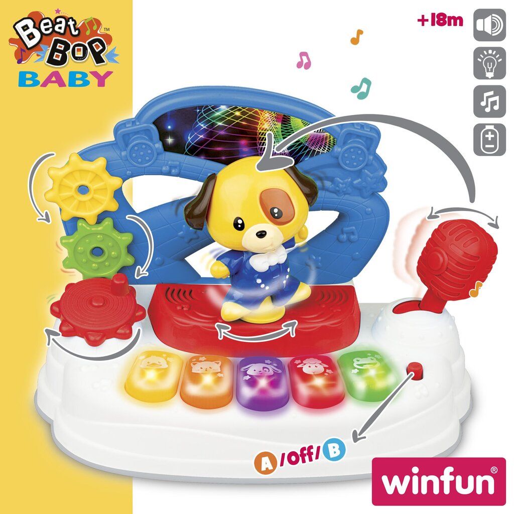 Interaktiivne muusikaline mänguasi tulede ja helidega Winfun Dancing Doggy, 18 kuud hind ja info | Arendavad mänguasjad | kaup24.ee