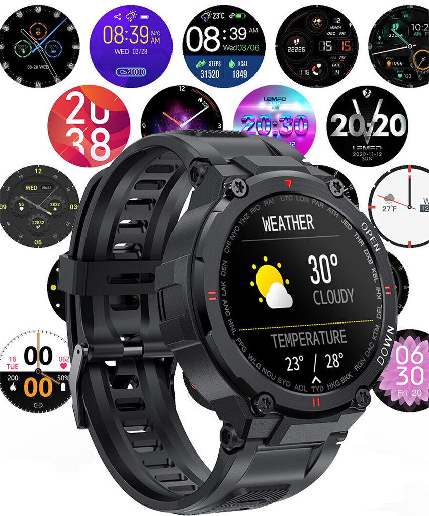 K22 Black цена и информация | Nutikellad (smartwatch) | kaup24.ee