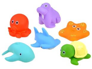 Kummist vannimänguasjade komplekt Mereloomad, 6 tk. hind ja info | Imikute mänguasjad | kaup24.ee
