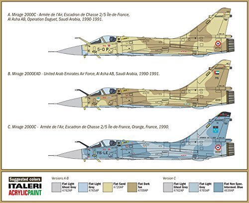 Konstruktor Italeri, Mirage 2000C hind ja info | Klotsid ja konstruktorid | kaup24.ee