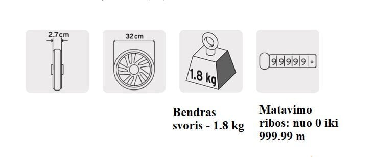 Kauguse mõõtmise ratas koos piduriga Truper hind ja info | Käsitööriistad | kaup24.ee