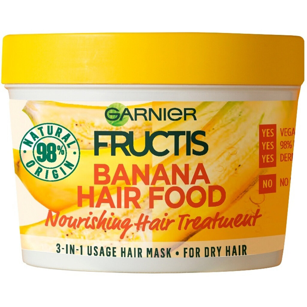 Juuksemask Garnier Fructis Hair Food Banana 3-in-1, 390ml  цена и информация | Maskid, õlid, seerumid | kaup24.ee