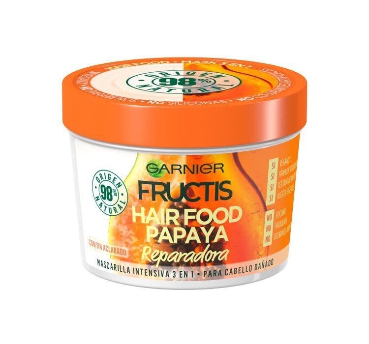 Juuksemask Garnier Fructis Hair Food Papaya 3-in-1, 390 ml  hind ja info | Maskid, õlid, seerumid | kaup24.ee