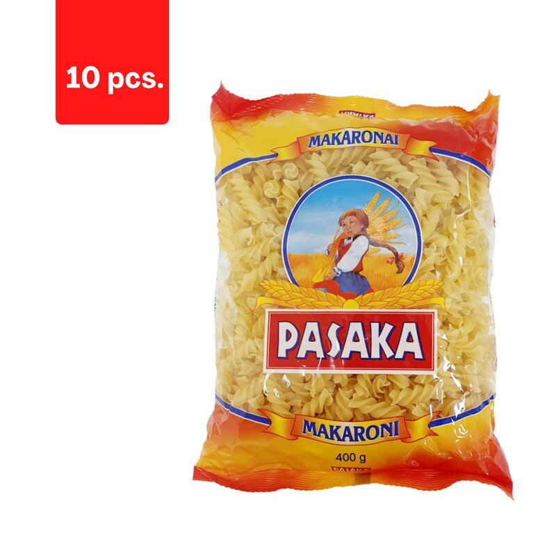 Pasta PASAKA, spiraalid, 400 g x 10 tk. pakett цена и информация | Makaronid | kaup24.ee