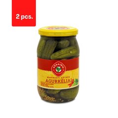 Marineeritud kornišonid KÄDAINIU, vürtsikas, 190g x 2 tk. pakett цена и информация | Консервы | kaup24.ee