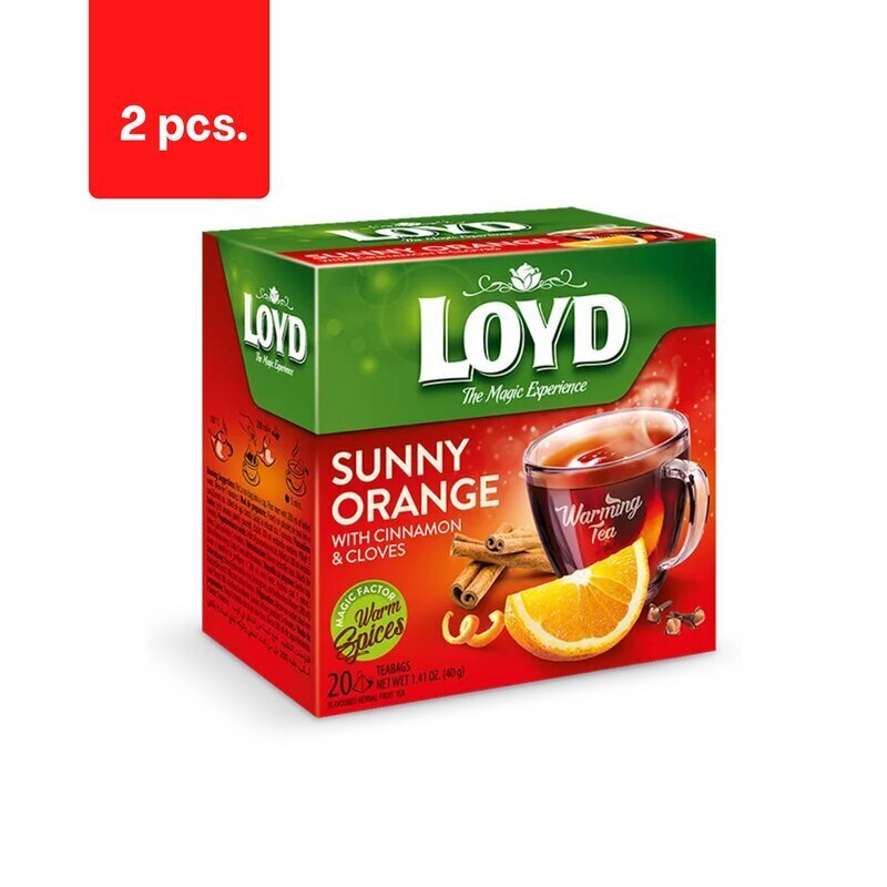 Ürdi- ja puuviljatee LOYD, apelsini kaneeli ja nelgi maitsega, 20 x 2g x 2 pakki. цена и информация | Tee | kaup24.ee