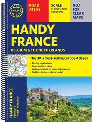 Philip's Handy Road Atlas France, Belgium and The Netherlands: Spiral A5 hind ja info | Reisiraamatud, reisijuhid | kaup24.ee