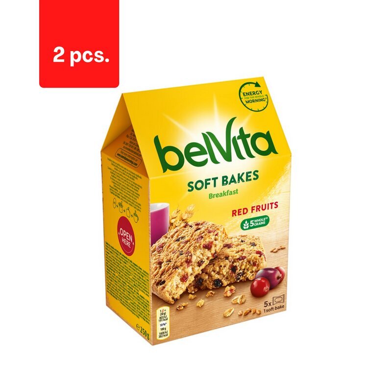 Küpsised BELVITA jõhvikate, rosinatega, 250g x 2 tk. pakett hind ja info | Maiustused | kaup24.ee