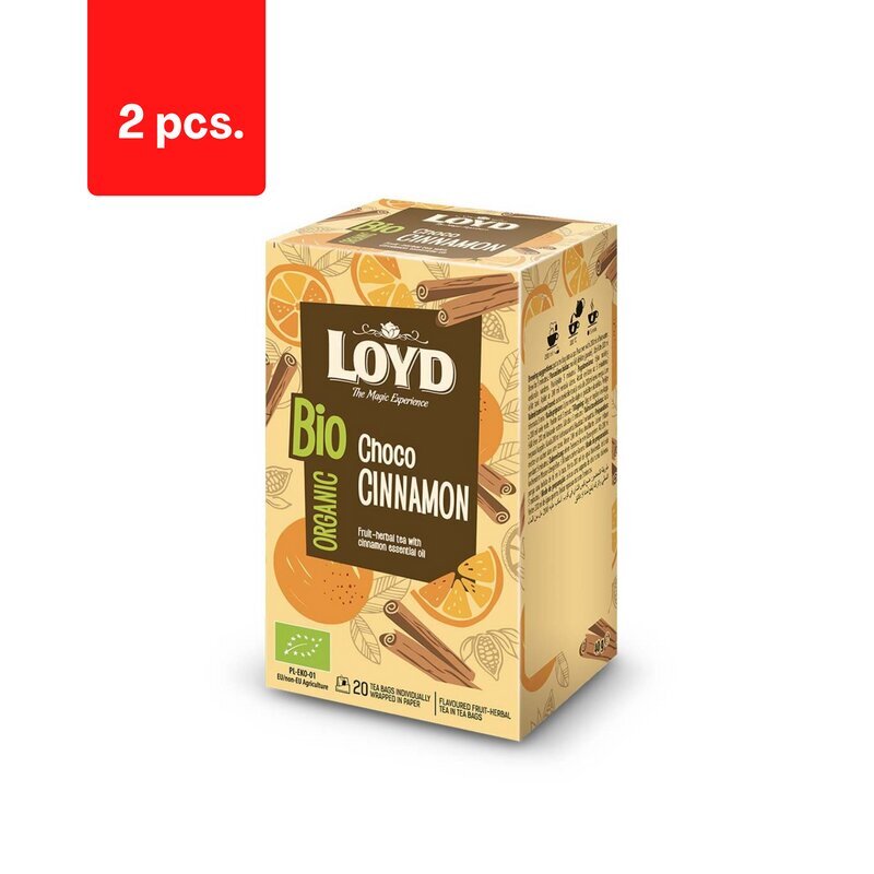 Orgaaniline taimetee LOYD Choco Cinnamon, 20 x 2g x 2 pakki. pakett цена и информация | Tee | kaup24.ee