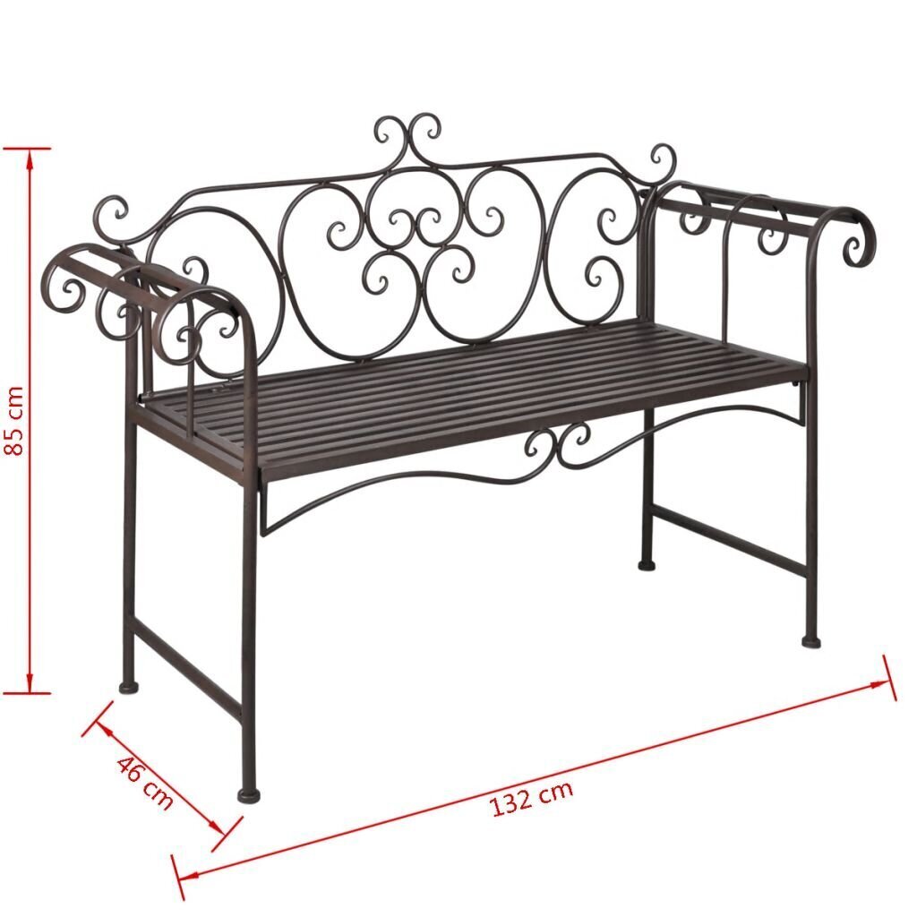 vidaXL aiapink, 132 cm, teras, antiikpruun цена и информация | Aiapingid | kaup24.ee