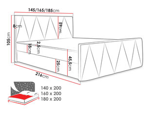 Kontinentaalvoodi PEREGRYN 3-Rico 20-160x200 cm цена и информация | Кровати | kaup24.ee