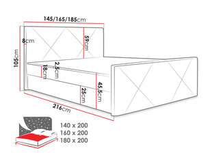 Kontinentaalvoodi PEREGRYN 4-Rico 01-140x200 cm hind ja info | Voodid | kaup24.ee