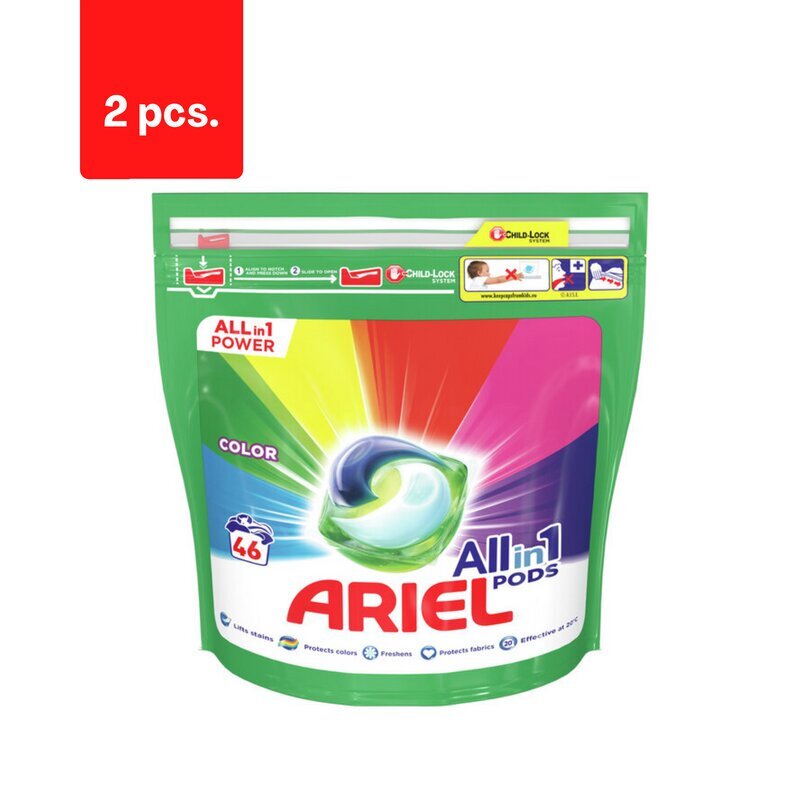 Pesukapslid Ariel Color, 46 tk x 2 tk. цена и информация | Pesuvahendid | kaup24.ee